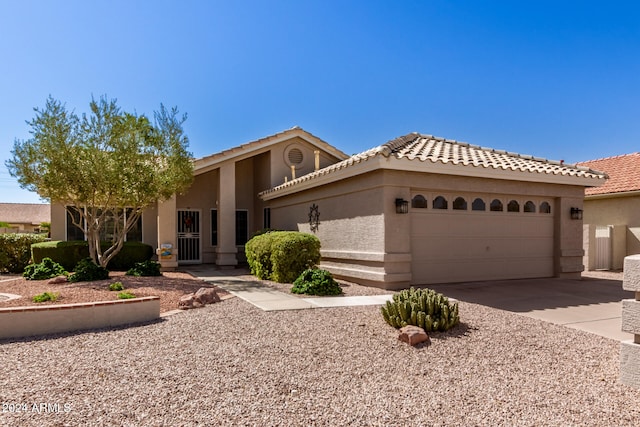 view of front of house with a garage