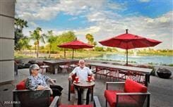 view of patio / terrace with a water view