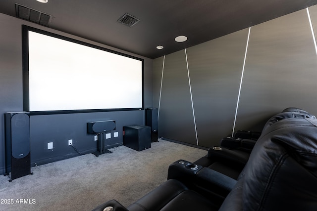 view of carpeted cinema room