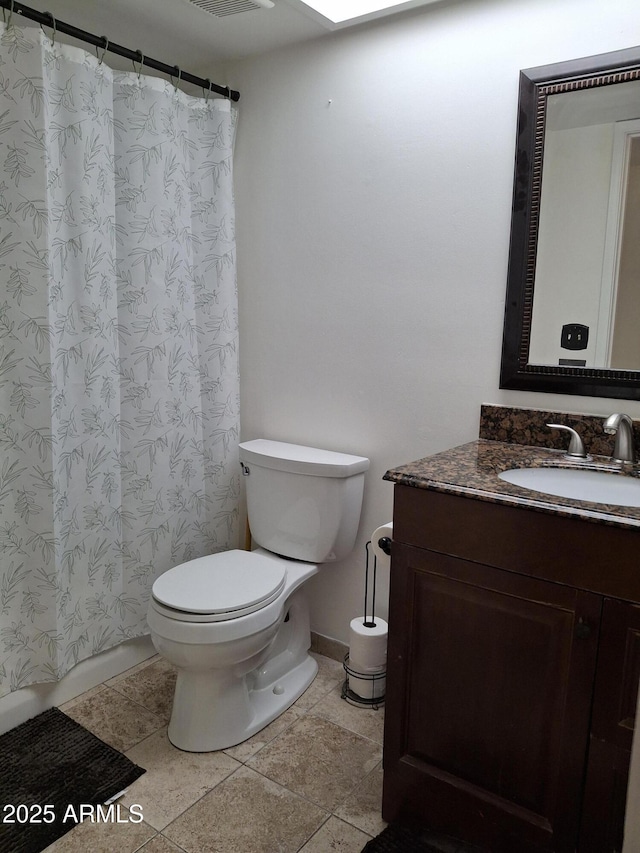740 N Oracle, Mesa, AZ 85203 - bathroom with vanity, curtained shower, and tile patterned floors