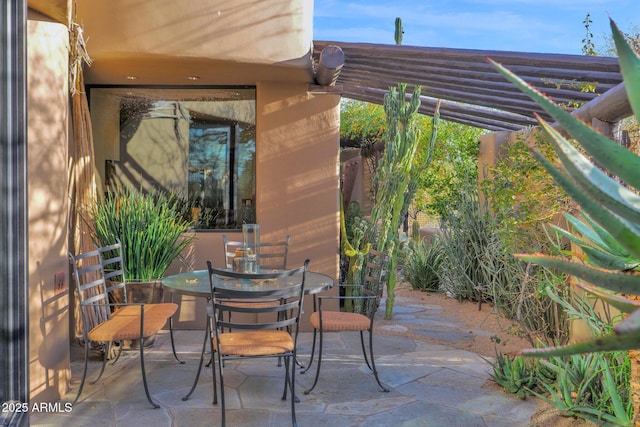 view of patio / terrace featuring a pergola