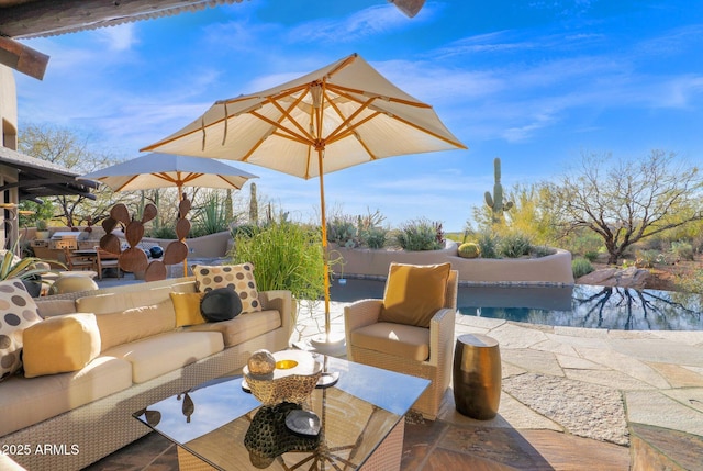 view of patio featuring outdoor lounge area