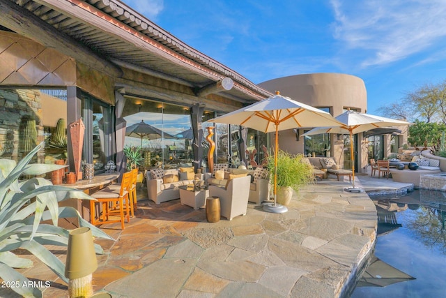 view of patio / terrace featuring an outdoor living space