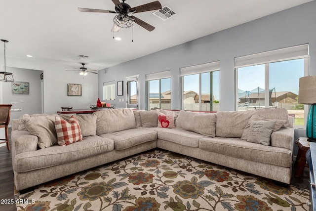 5321 N 196th Ave, Litchfield Park, AZ 85340 - living area featuring ceiling fan, healthy amount of natural light, and recessed lighting