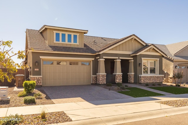 craftsman-style house with a garage