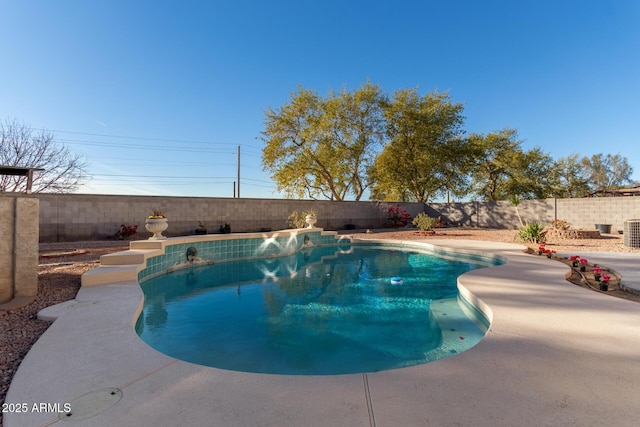 view of swimming pool with cooling unit