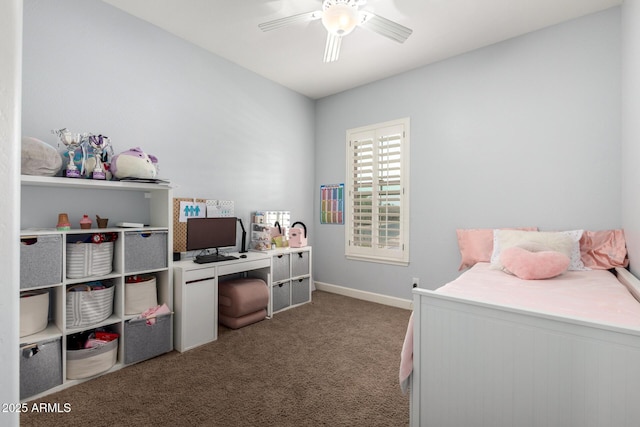 12834 W Forest Pleasant Pl, Peoria, AZ 85383 - bedroom featuring carpet floors, baseboards, and ceiling fan