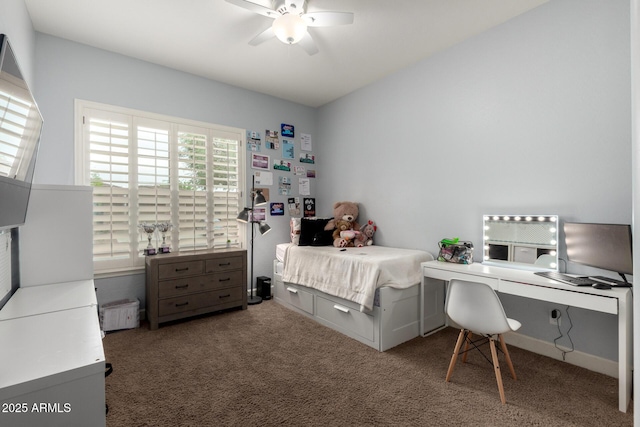 12834 W Forest Pleasant Pl, Peoria, AZ 85383 - carpeted bedroom with a ceiling fan and a desk