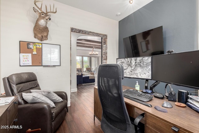 12834 W Forest Pleasant Pl, Peoria, AZ 85383 - office with dark wood finished floors