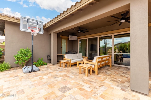12834 W Forest Pleasant Pl, Peoria, AZ 85383 - view of patio / terrace featuring ceiling fan and an outdoor living space