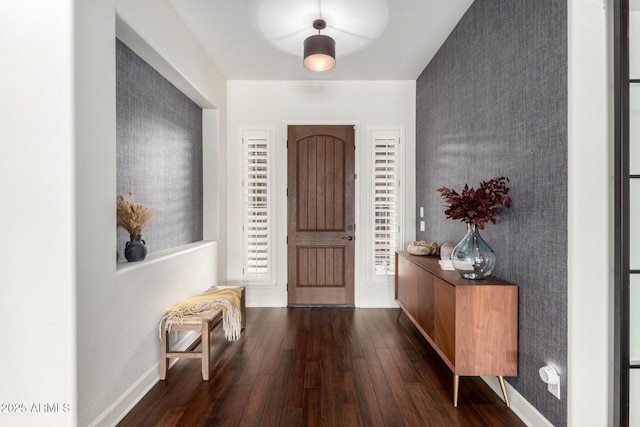 12834 W Forest Pleasant Pl, Peoria, AZ 85383 - entrance foyer with wood finished floors, baseboards, and an accent wall