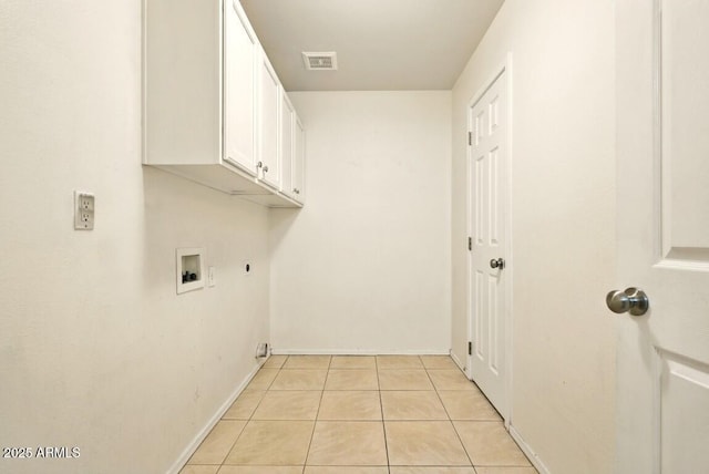 2880 E Nunneley Rd, Gilbert, AZ 85296 - washroom with cabinet space, electric dryer hookup, hookup for a washing machine, light tile patterned flooring, and baseboards