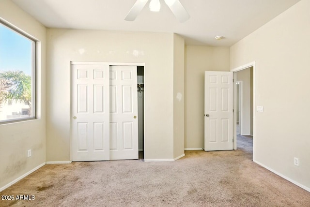 2880 E Nunneley Rd, Gilbert, AZ 85296 - unfurnished bedroom with carpet flooring, a closet, ceiling fan, and baseboards