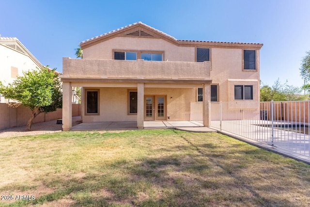 2880 E Nunneley Rd, Gilbert, AZ 85296 - rear view of property with french doors, a patio, and stucco siding