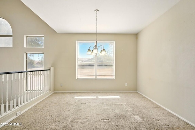 2880 E Nunneley Rd, Gilbert, AZ 85296 - carpeted empty room featuring a chandelier and baseboards