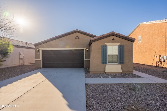 view of front of house with a garage