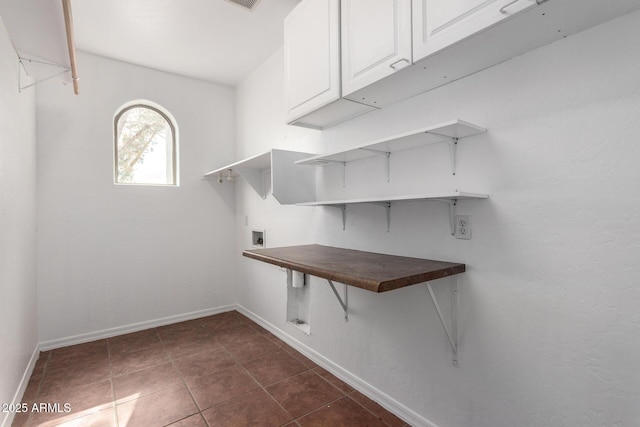 walk in closet featuring dark tile patterned floors and visible vents