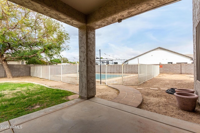 view of patio featuring a fenced backyard