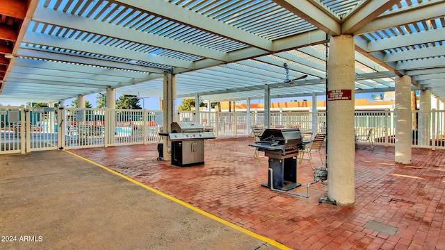 view of home's community featuring a patio area and a pergola