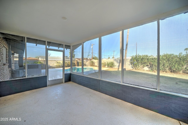 view of unfurnished sunroom