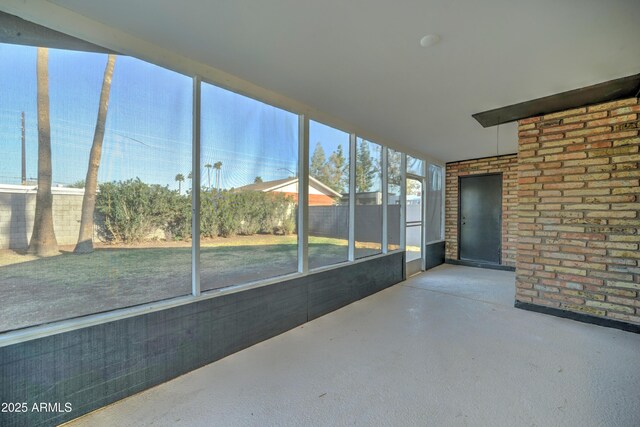 view of unfurnished sunroom