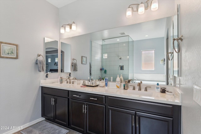 bathroom with double sink vanity