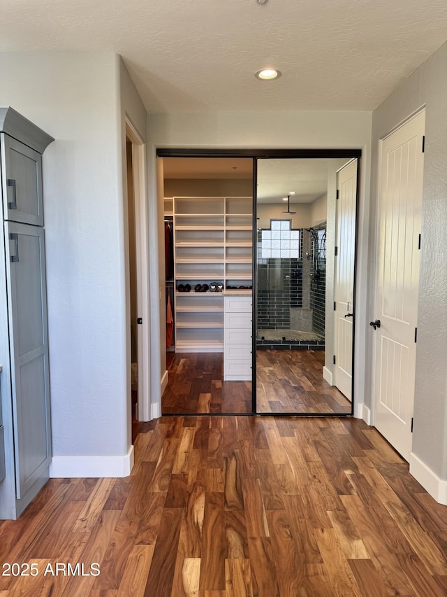 interior space featuring dark wood-type flooring