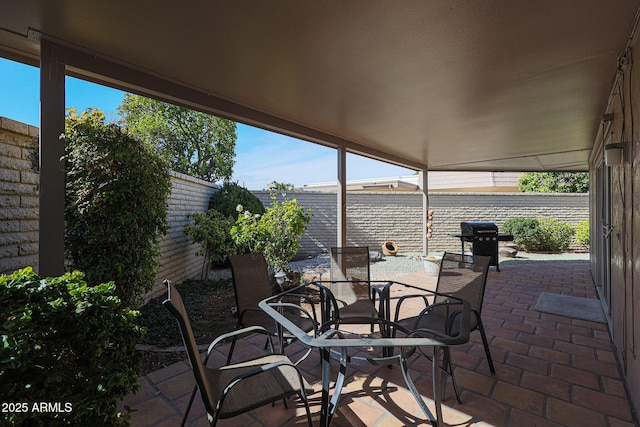 view of patio featuring grilling area