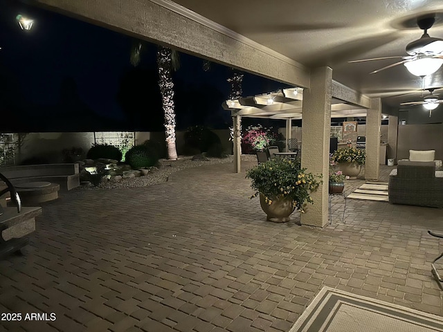 view of patio / terrace with ceiling fan