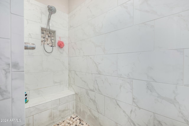 bathroom with tiled shower