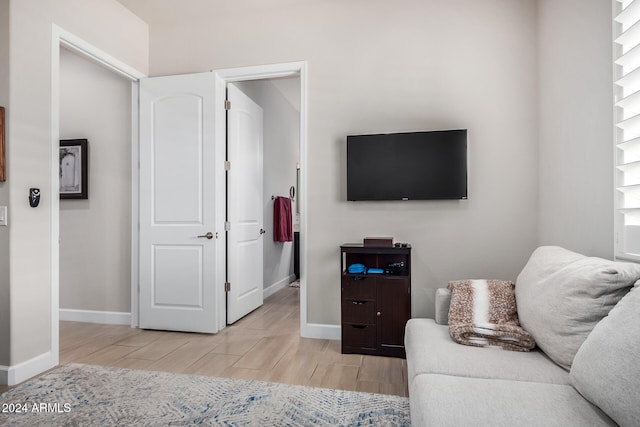 living room featuring light hardwood / wood-style flooring