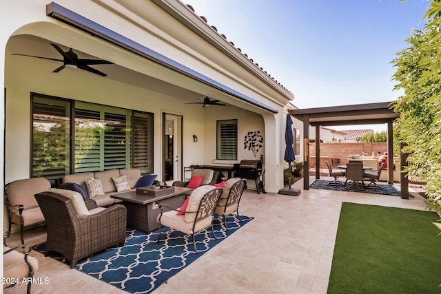 view of patio with an outdoor hangout area