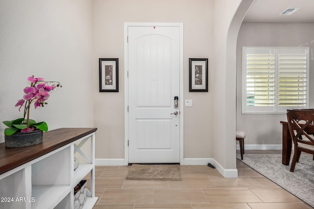 foyer featuring light hardwood / wood-style floors