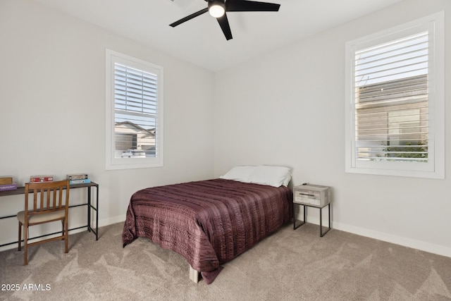 1294 E Ln Fortuna Ct, San Tan Valley, AZ 85140 - carpeted bedroom featuring multiple windows and ceiling fan