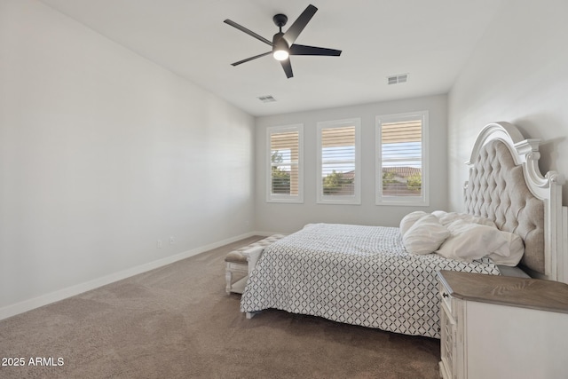 1294 E Ln Fortuna Ct, San Tan Valley, AZ 85140 - bedroom with dark colored carpet and ceiling fan