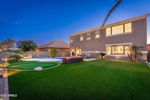 6621 S Balboa Dr, Gilbert, AZ 85298 - view of yard with a putting area, a patio area, and outdoor lounge area