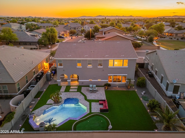 6621 S Balboa Dr, Gilbert, AZ 85298 - aerial perspective of suburban area with a pool area