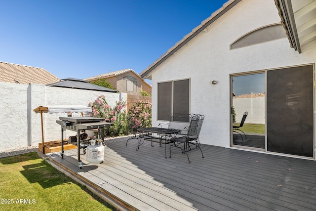 13320 N 82nd Dr, Peoria, AZ 85381 - deck featuring outdoor dining area and fence