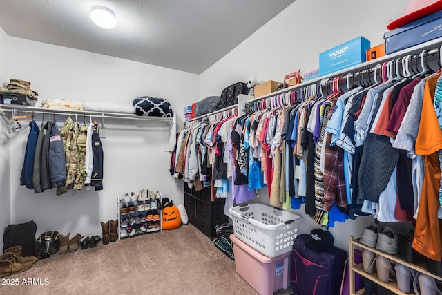 spacious closet with carpet flooring