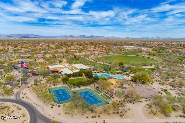 aerial view featuring a mountain view