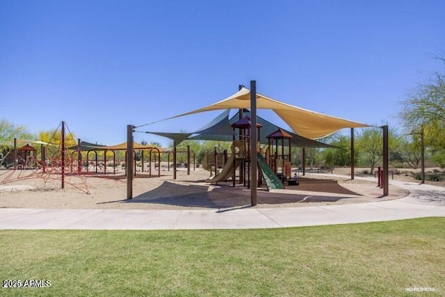 community play area featuring a yard