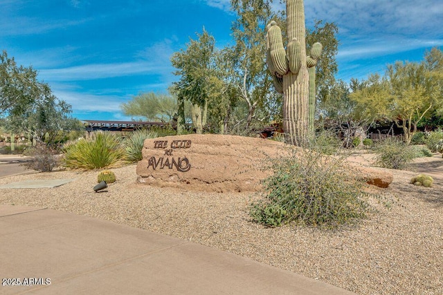 view of community sign