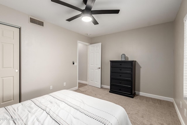 1114 N Leland Ct, Gilbert, AZ 85233 - carpeted bedroom featuring baseboards and a ceiling fan