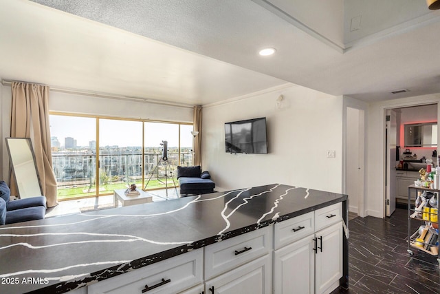 kitchen with white cabinetry