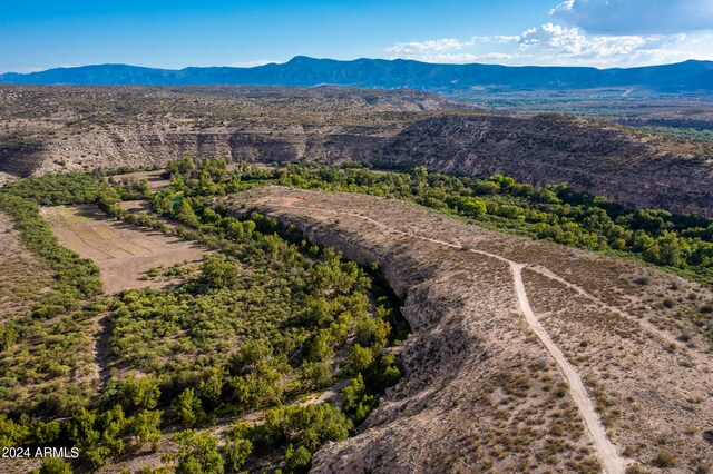 drone / aerial view with a mountain view