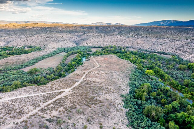 drone / aerial view with a mountain view