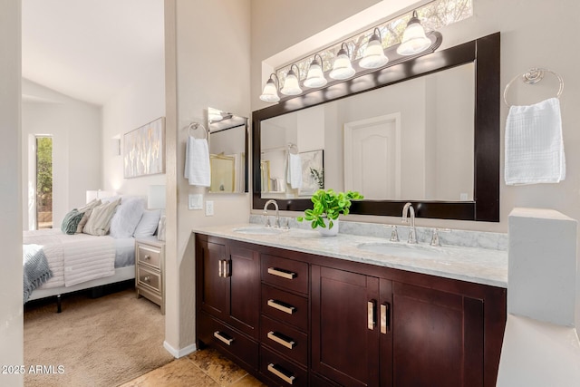 3055 N Red Mtn Unit 77, Mesa, AZ 85207 - ensuite bathroom featuring double vanity and lofted ceiling