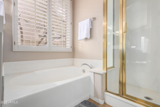 3055 N Red Mtn Unit 77, Mesa, AZ 85207 - bathroom with a stall shower and a bath