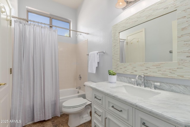 3055 N Red Mtn Unit 77, Mesa, AZ 85207 - bathroom with vanity, toilet, and shower / tub combo with curtain