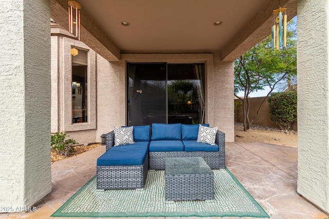 3055 N Red Mtn Unit 77, Mesa, AZ 85207 - view of patio / terrace featuring an outdoor living space